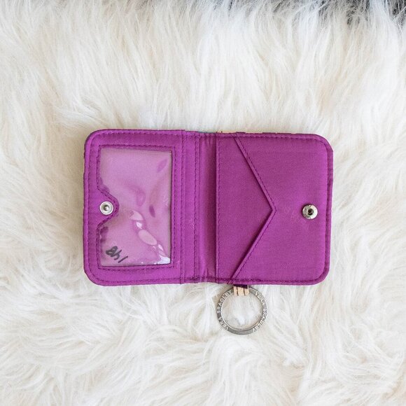 ✨️2/$25✨️ VERA BRADLEY "PLUM CRAZY" DOUBLE ID WALLET WITH KEY RING COMBO - Picture 7 of 9